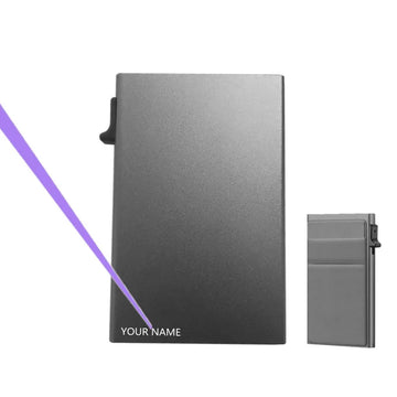 Xajzpa New Minimalist Card Box Ultra-thin RFID Protection Wallet Card Sleeve Aluminum Alloy Side Push Card Box Customized Logo